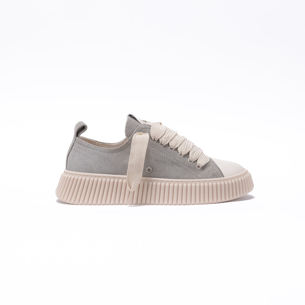 MILANO MARITTIMA - Sneaker Para Alta in Camoscio – Grigio Ghiaccio