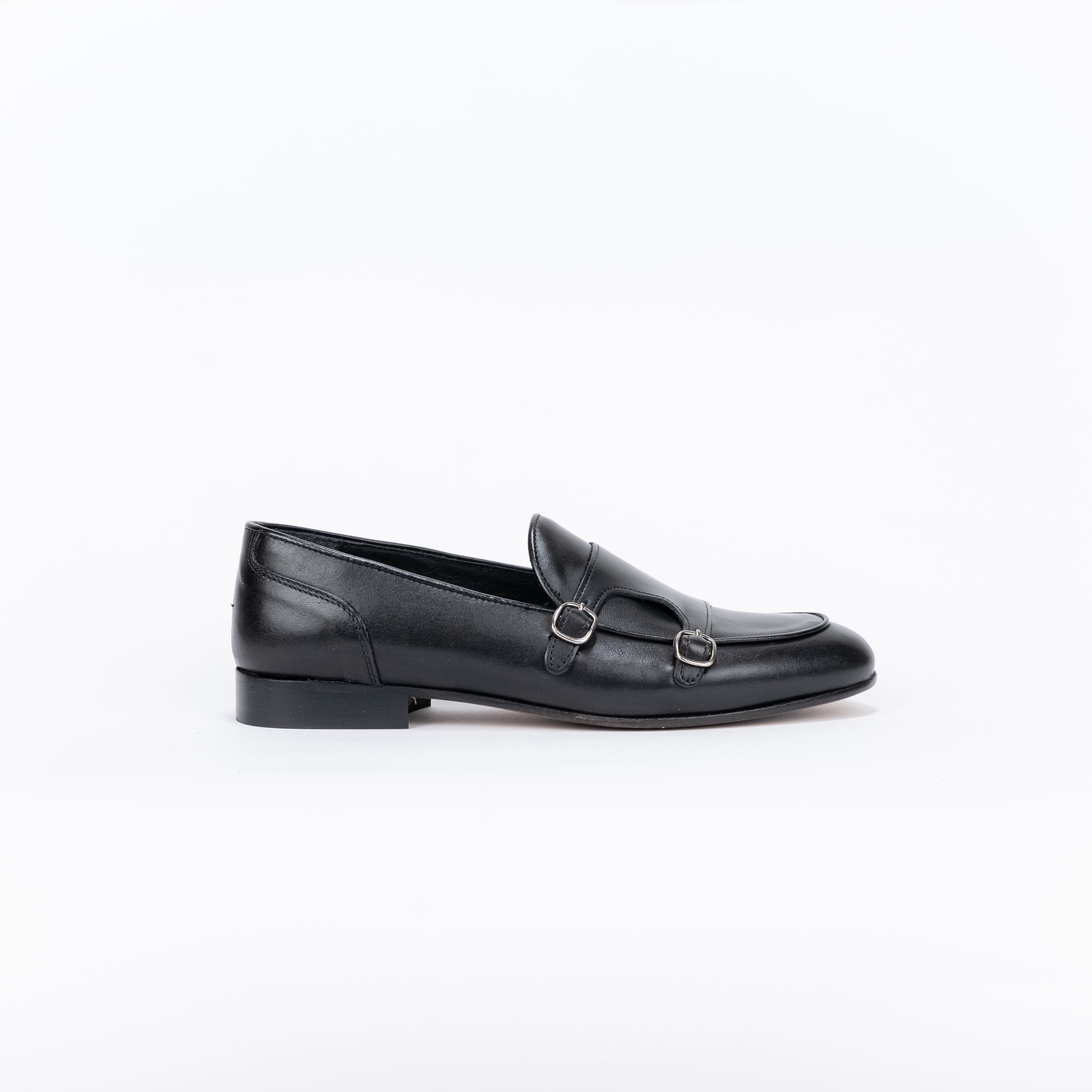 PORTOFINO - Mocassino Doppia Fibbia in Pelle – Nero