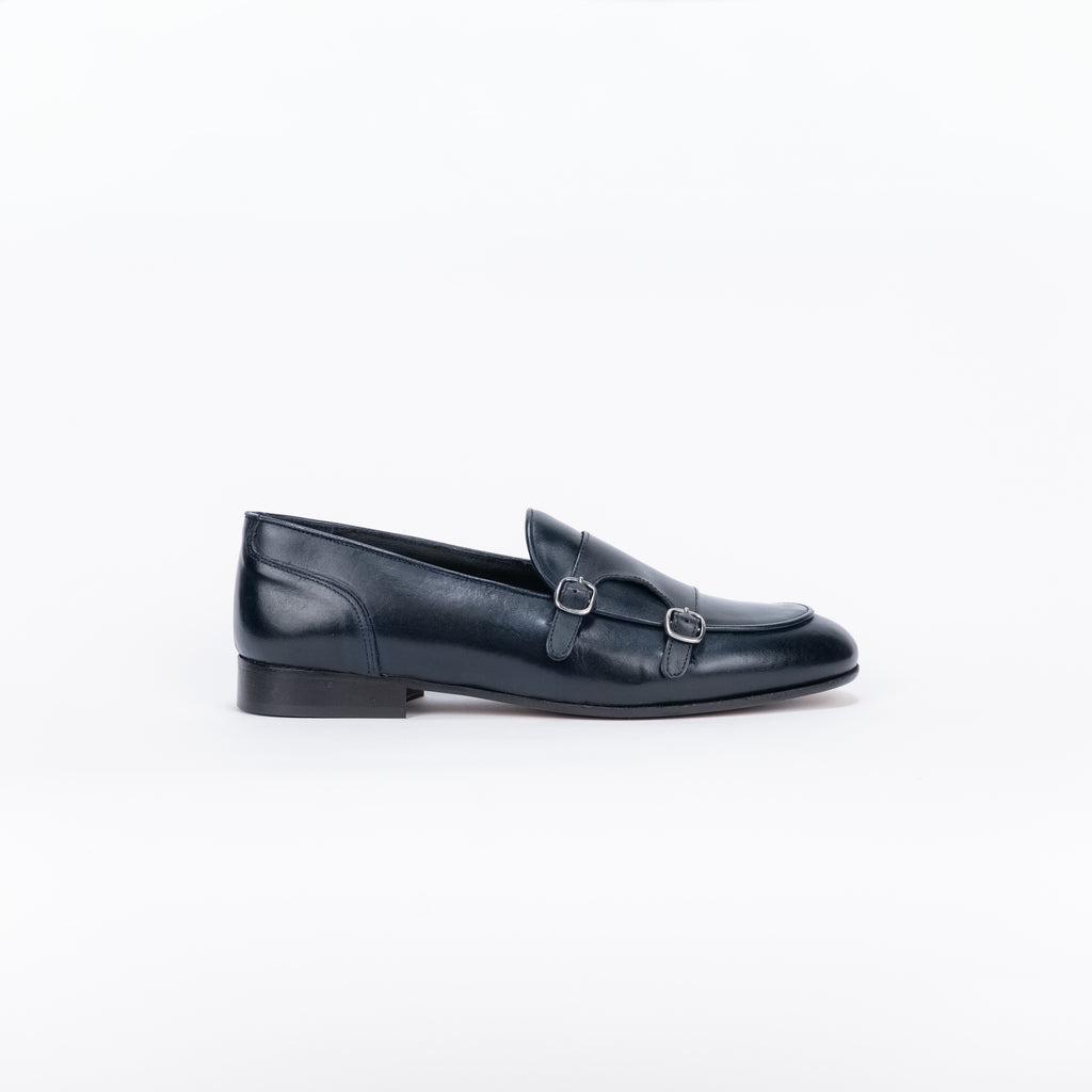 PORTOFINO - Mocassino Doppia Fibbia in Pelle - Blu