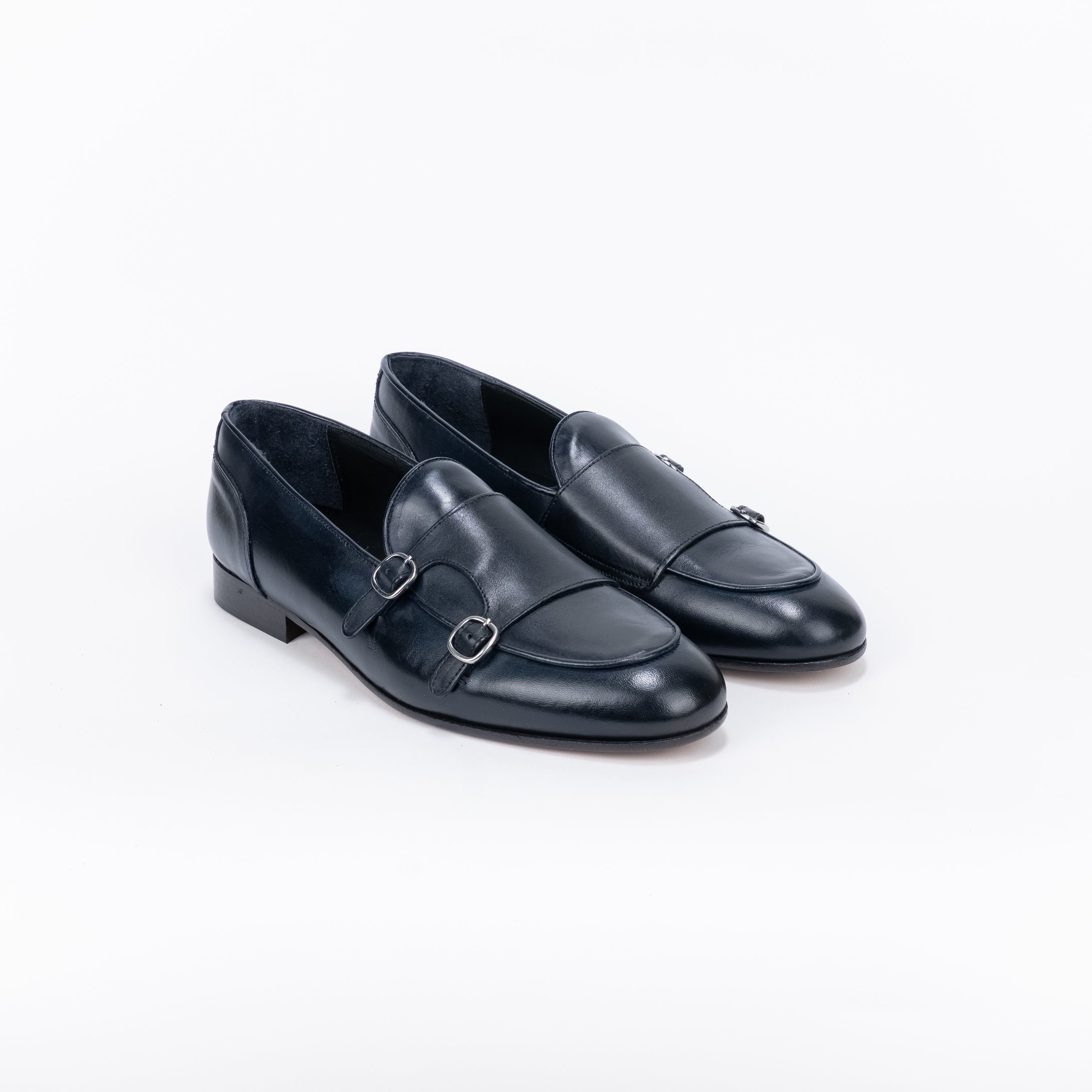 PORTOFINO - Mocassino Doppia Fibbia in Pelle - Blu