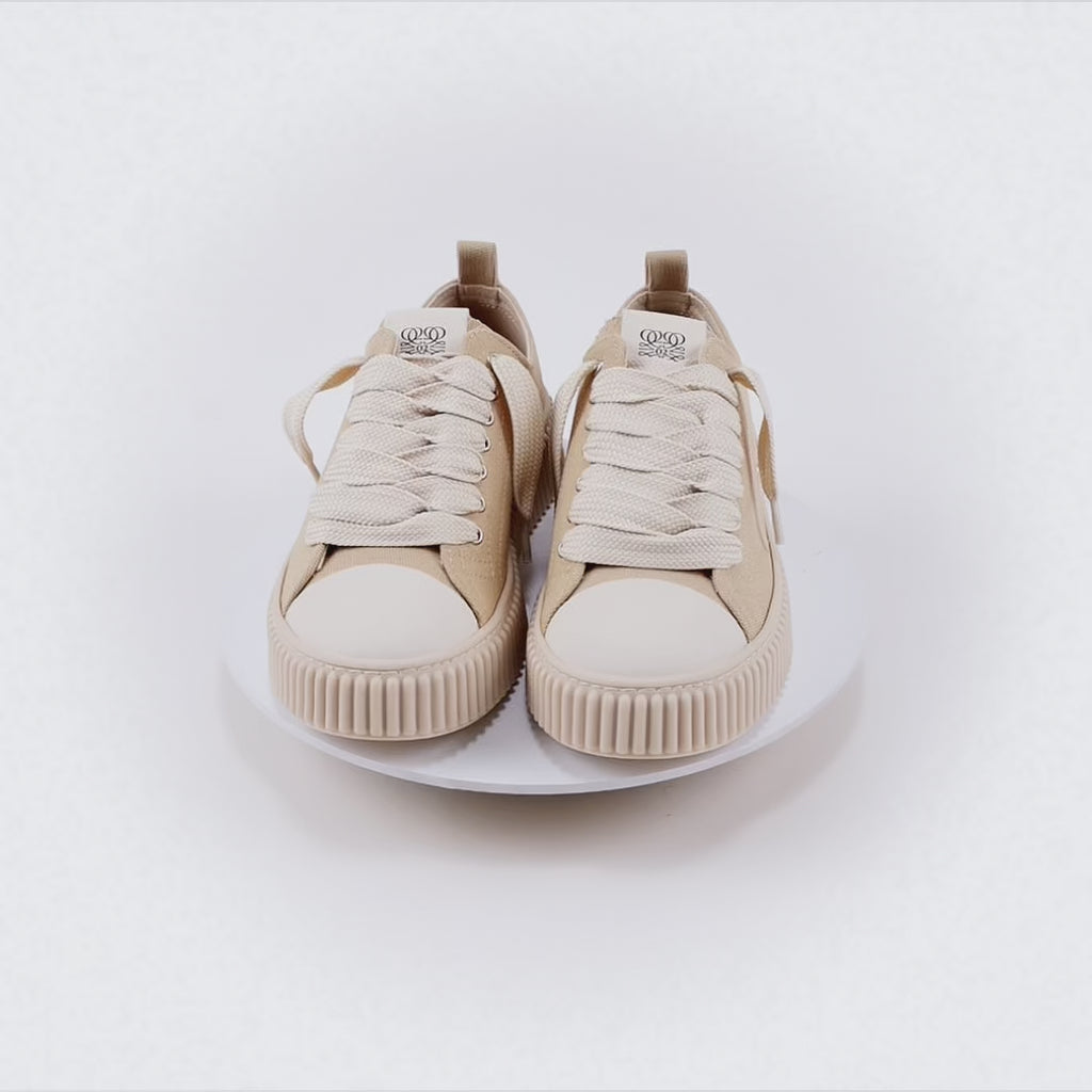 MILANO MARITTIMA - Sneaker Para Alta in Canvas – Sabbia