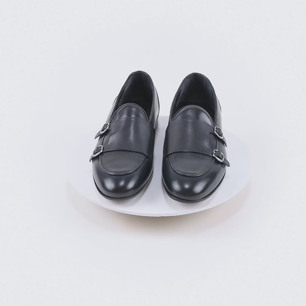 PORTOFINO - Mocassino Doppia Fibbia in Pelle - Blu
