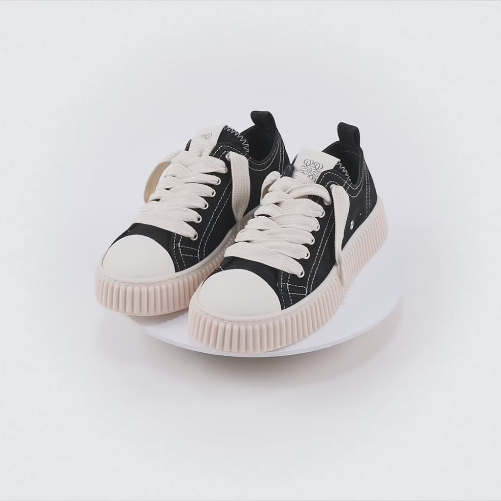 MILANO MARITTIMA - Sneaker Para Alta in Camoscio – Nero