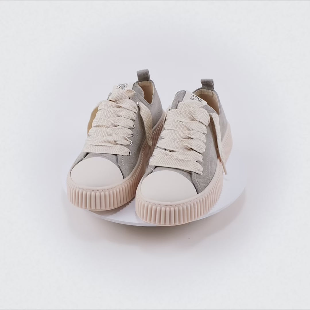 MILANO MARITTIMA - Sneaker Para Alta in Camoscio – Grigio Ghiaccio